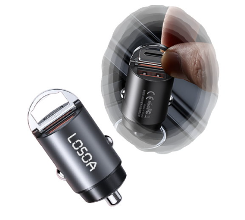 LOSOA PD+QC30 30W 雙孔隱形式 極速迷你車充 LOSOA PD+QC30 30W 雙孔隱形式 極速迷你車充